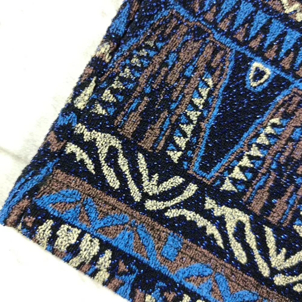 Millibon womens v neck bodycon mini cocktail dress sparkle y2k tribal blue sz M - Picture 5 of 6
